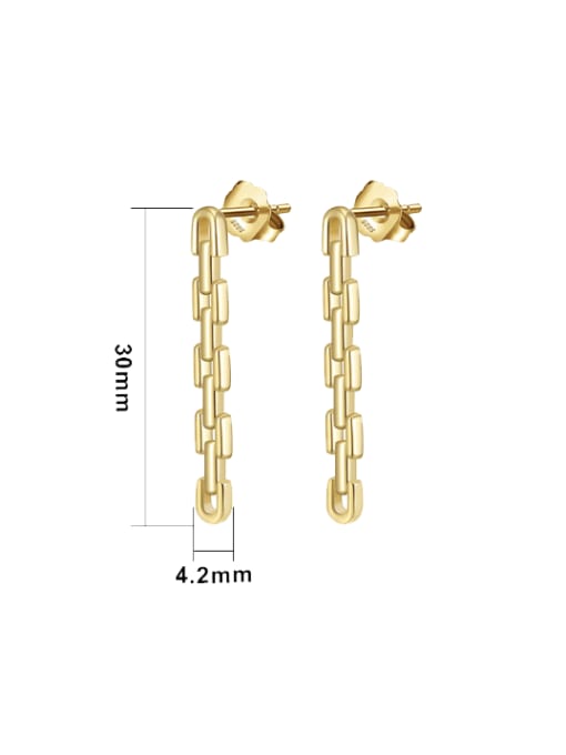 Link Earrings, 18K Gold Plated 925 Sterling SIlver Dainty Dangle Earrings