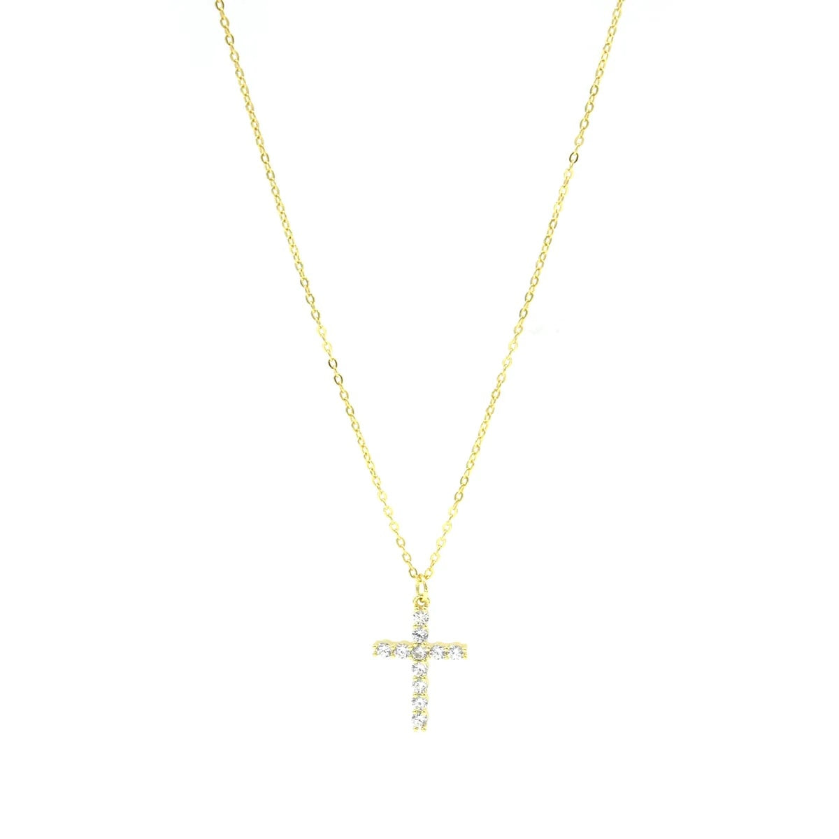 Necklaces, cross necklaces, Gold plated cross necklaces, nickel free, .925 sterling silver, hypoallergenic, waterproof necklaces, jewelry, fashion jewelry, rhinestone necklaces, rhinestone cross necklaces, cubic zirconia necklaces, cubic zirconia cross necklaces, Kesley Boutique, gift ideas, religious gift ideas, graduation gift ideas, church gift ideas, fashion jewelry, kesley boutique 