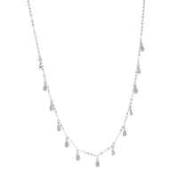 Cross Necklace, .925 Sterling Silver Zircon Daywear Casual Dainty Necklaces